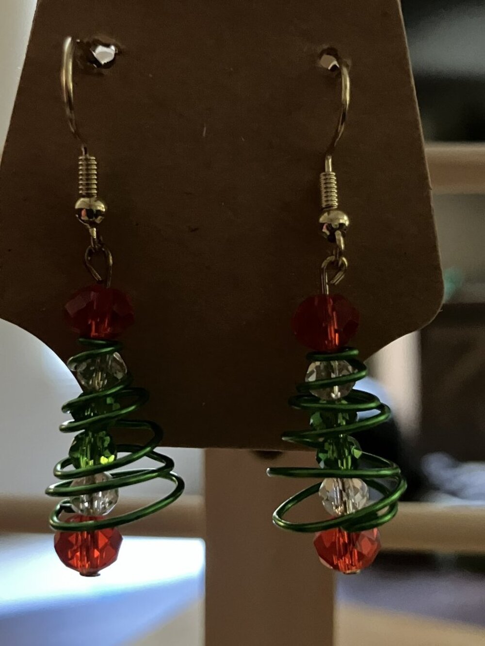 Handcrafted Christmas Tree Earrings